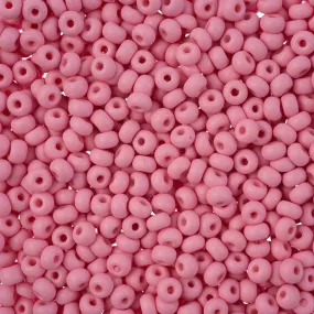 Preciosa Czech Glass, 8/0 Round Seed Bead, PermaLux Dyed Chalk Light Pink - Matte (1 Tube)