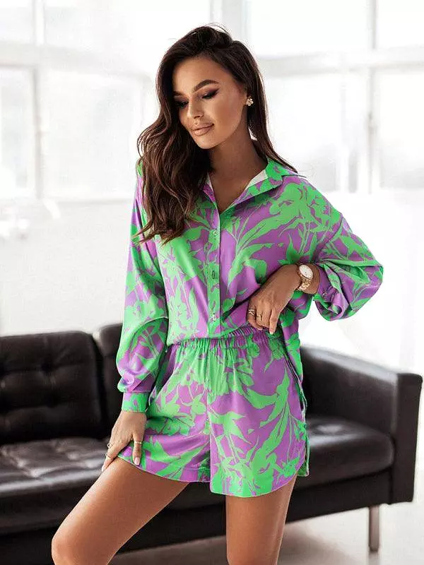 Printed Women Shorts Set