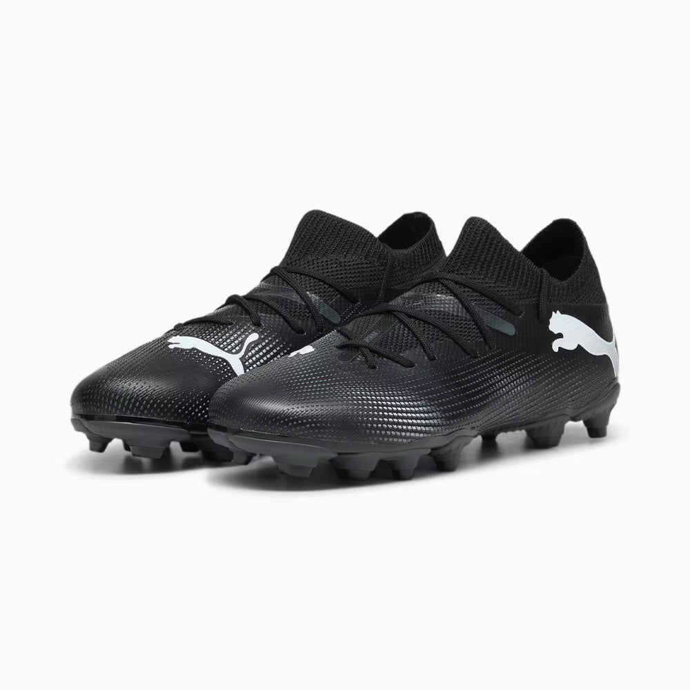 Puma Future 7 Match Junior Football Boots, Black/White