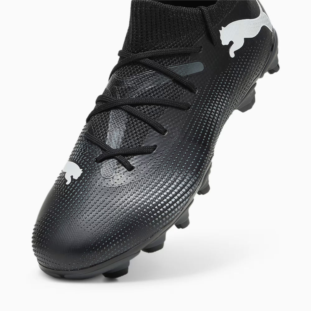 Puma Future 7 Match Junior Football Boots, Black/White