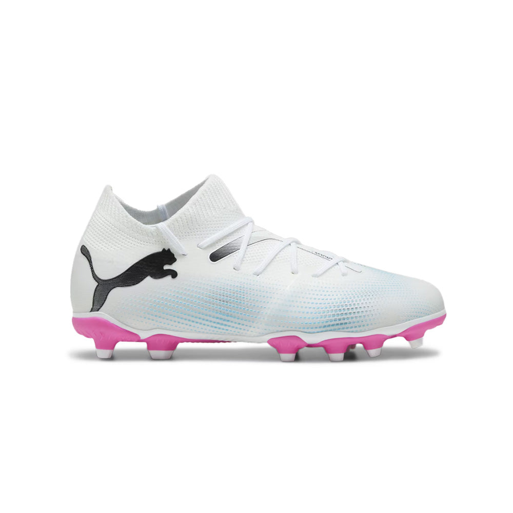 Puma Future 7 Match Junior Football Boots - White/Black/Poison Pink