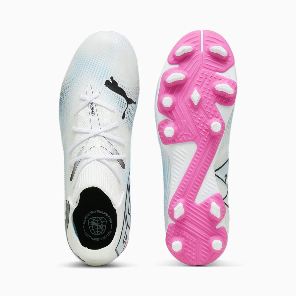 Puma Future 7 Match Junior Football Boots - White/Black/Poison Pink