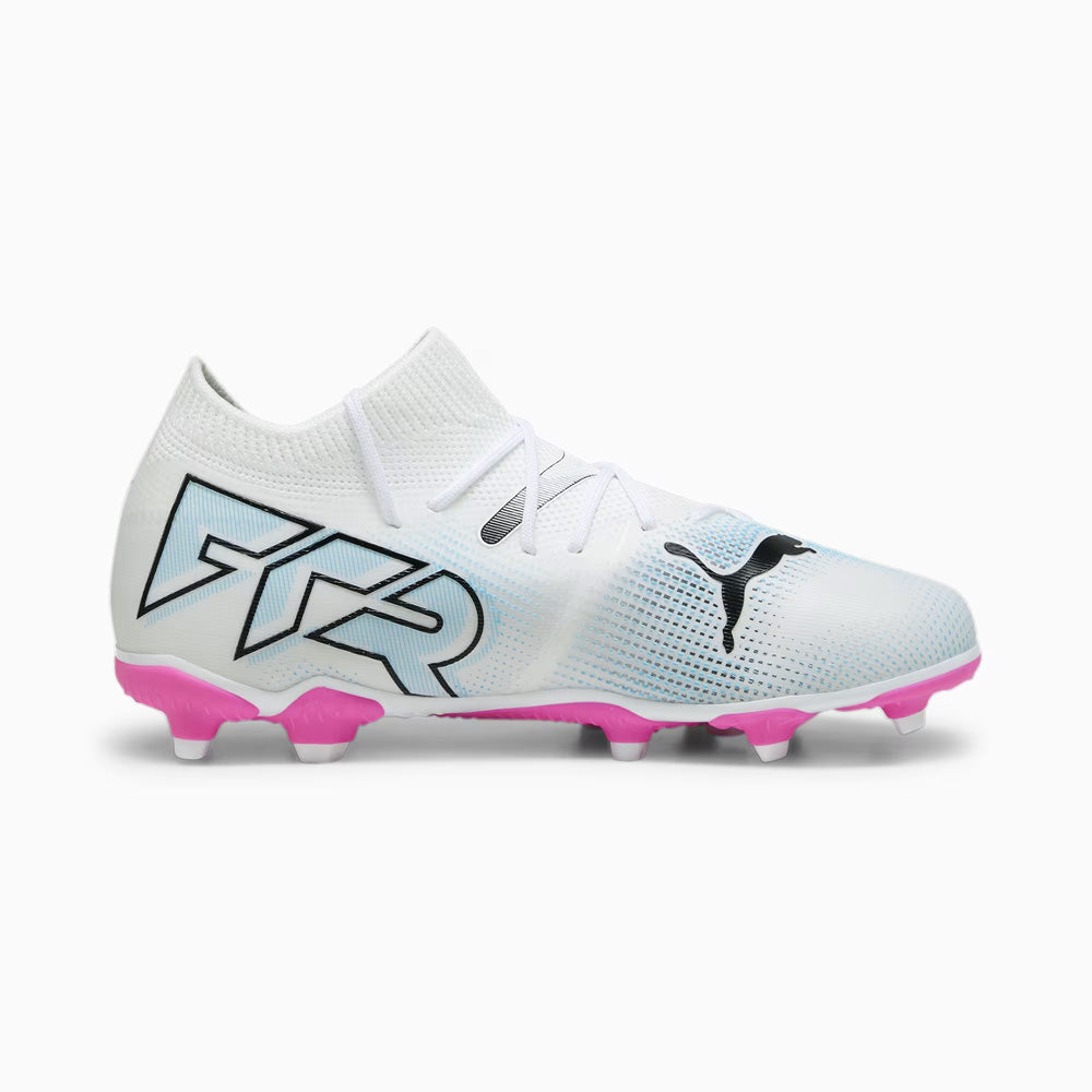 Puma Future 7 Match Junior Football Boots - White/Black/Poison Pink