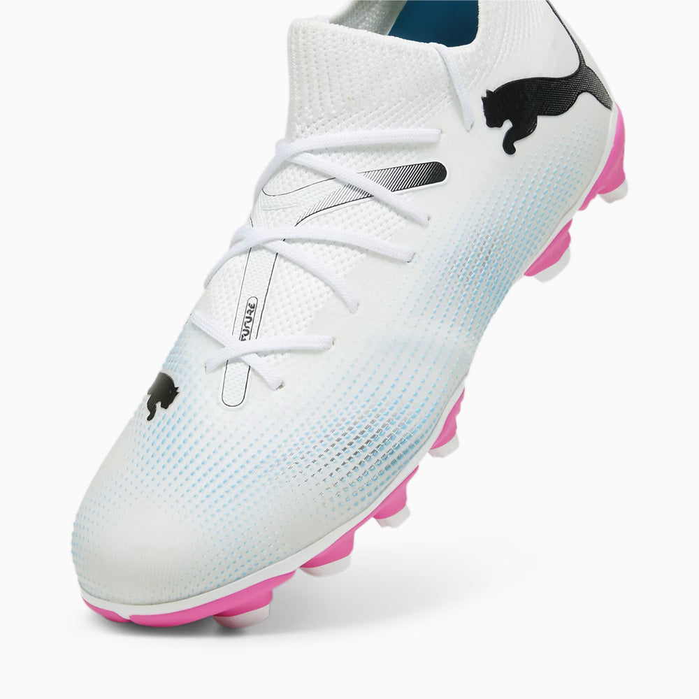 Puma Future 7 Match Junior Football Boots - White/Black/Poison Pink