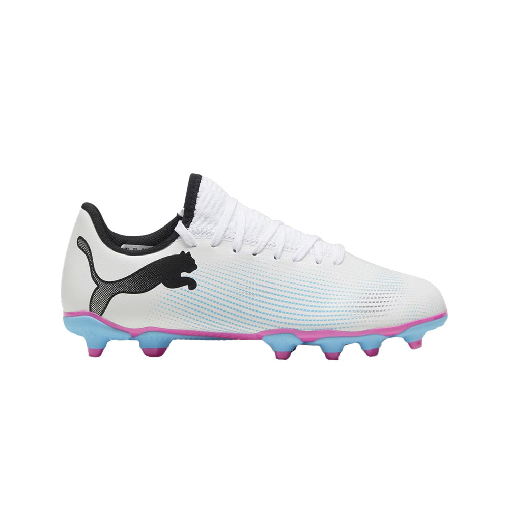 Puma Future 7 Play Junior FG/AG Soccer Cleats White Black Poison Pink