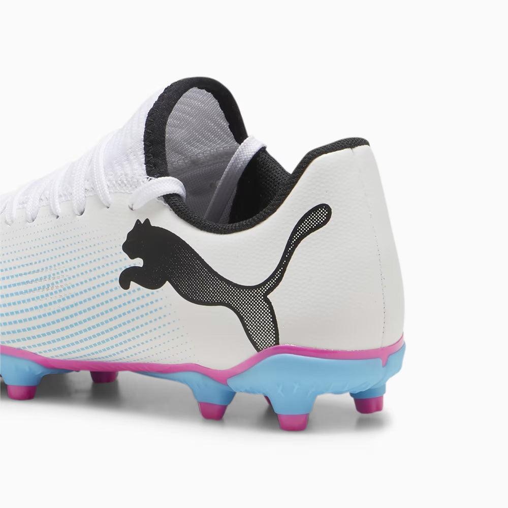 Puma Future 7 Play Junior FG/AG Soccer Cleats White Black Poison Pink