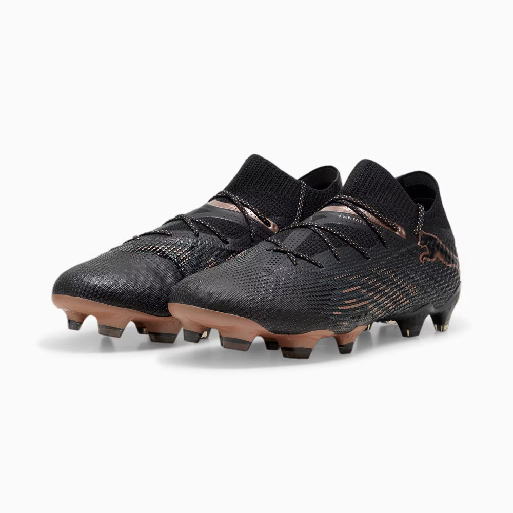 Puma Future 7 Ultimate FG/AG Soccer Shoes, Black/Copper Rose