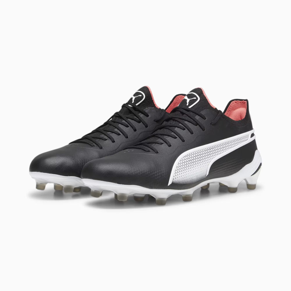 Puma King Ultimate FG/AG Football Boots - Black/White/Fire Orchard