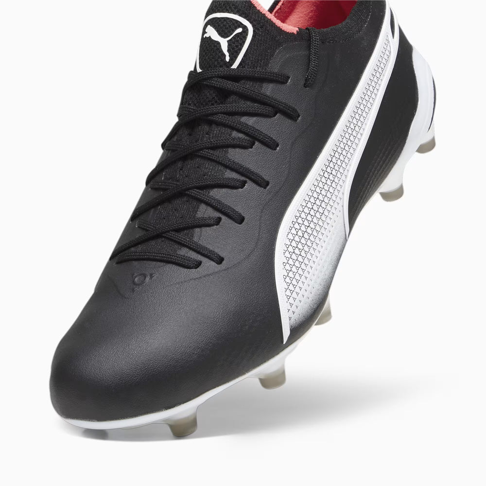 Puma King Ultimate FG/AG Football Boots - Black/White/Fire Orchard