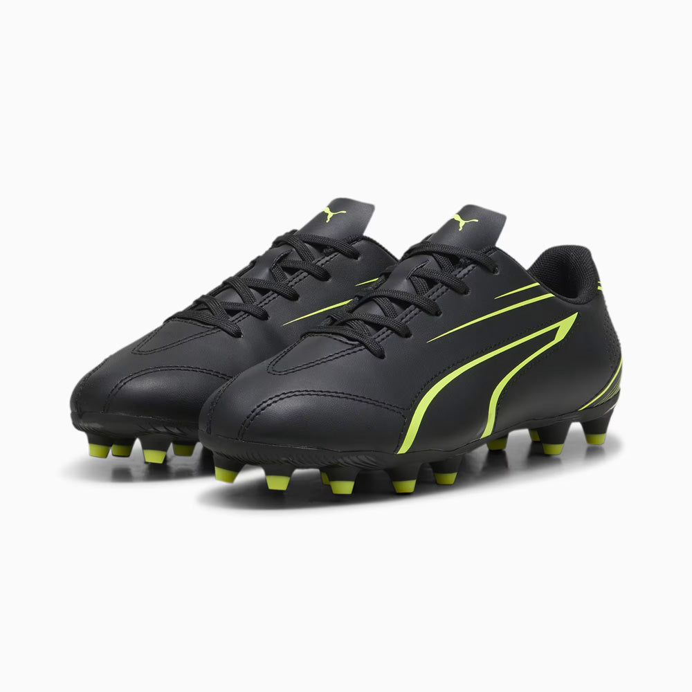 Puma Vitoria Junior FG/AG Football Boots Black Electric Lime