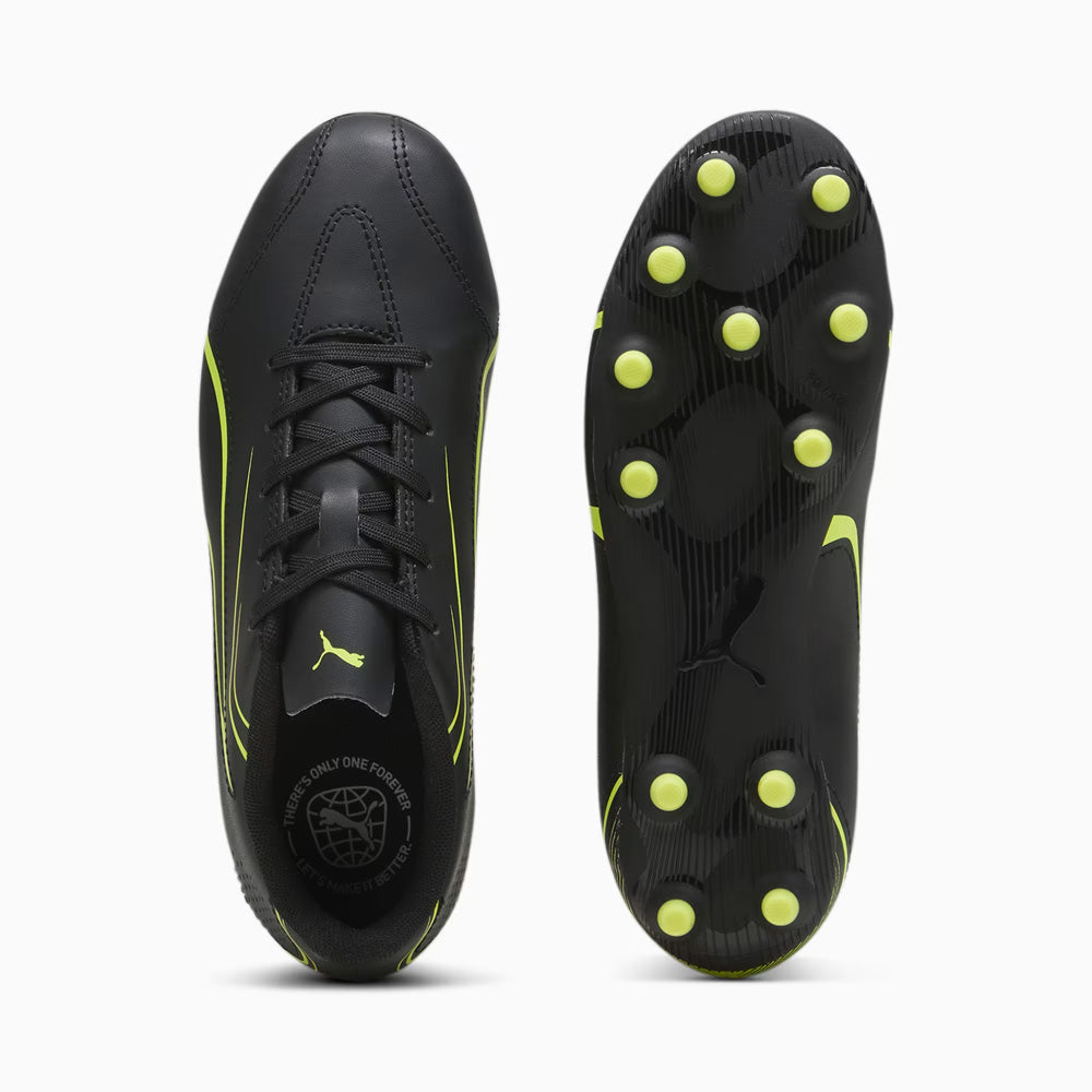 Puma Vitoria Junior FG/AG Football Boots Black Electric Lime