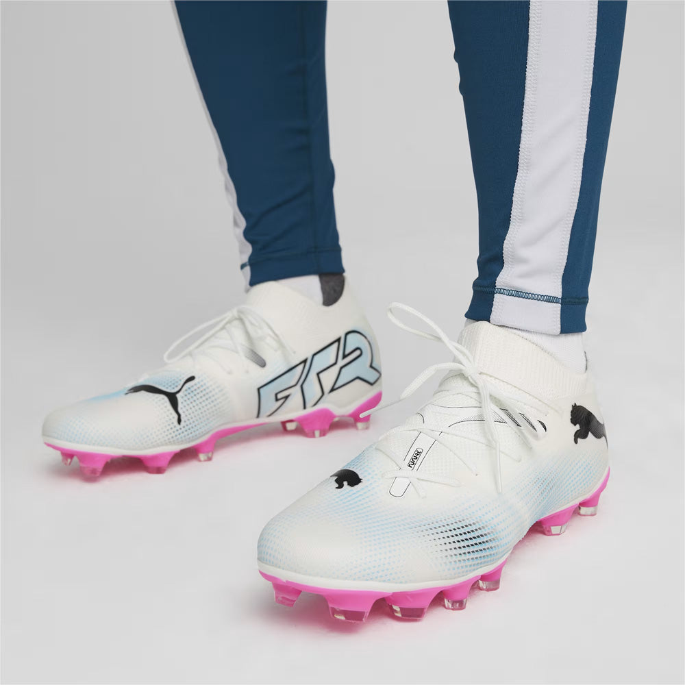 Puma Women's FG/AG Football Boots - White/Black/Poison Pink