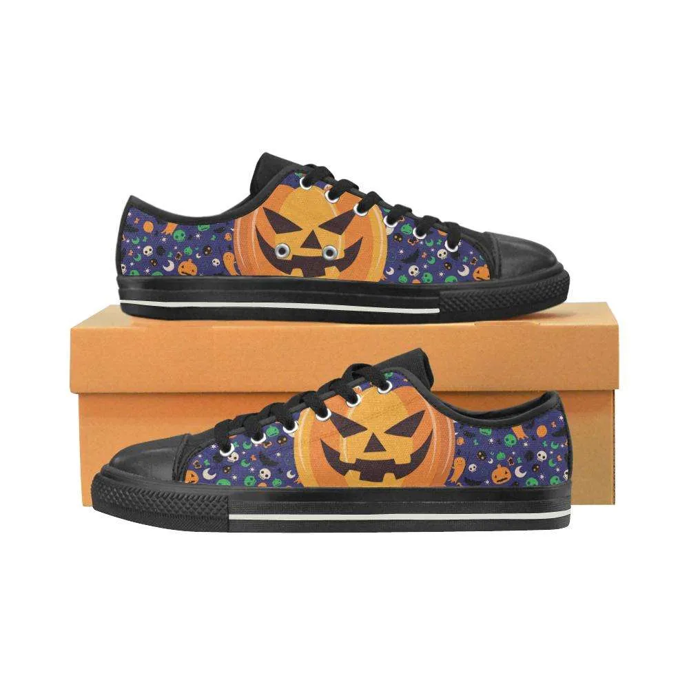 Pumpkin Halloween Black Men Women Classic Canvas Low Top Shoes Retro Footwear