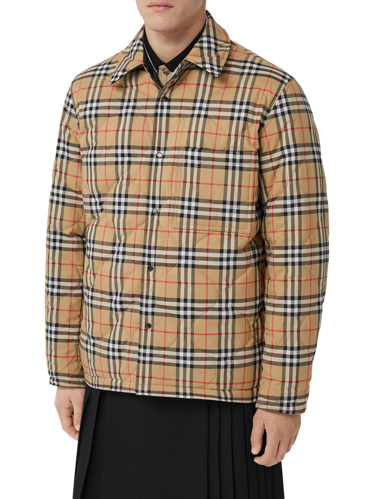 Reversible shirt with temperature control and trendy Vintage check pattern