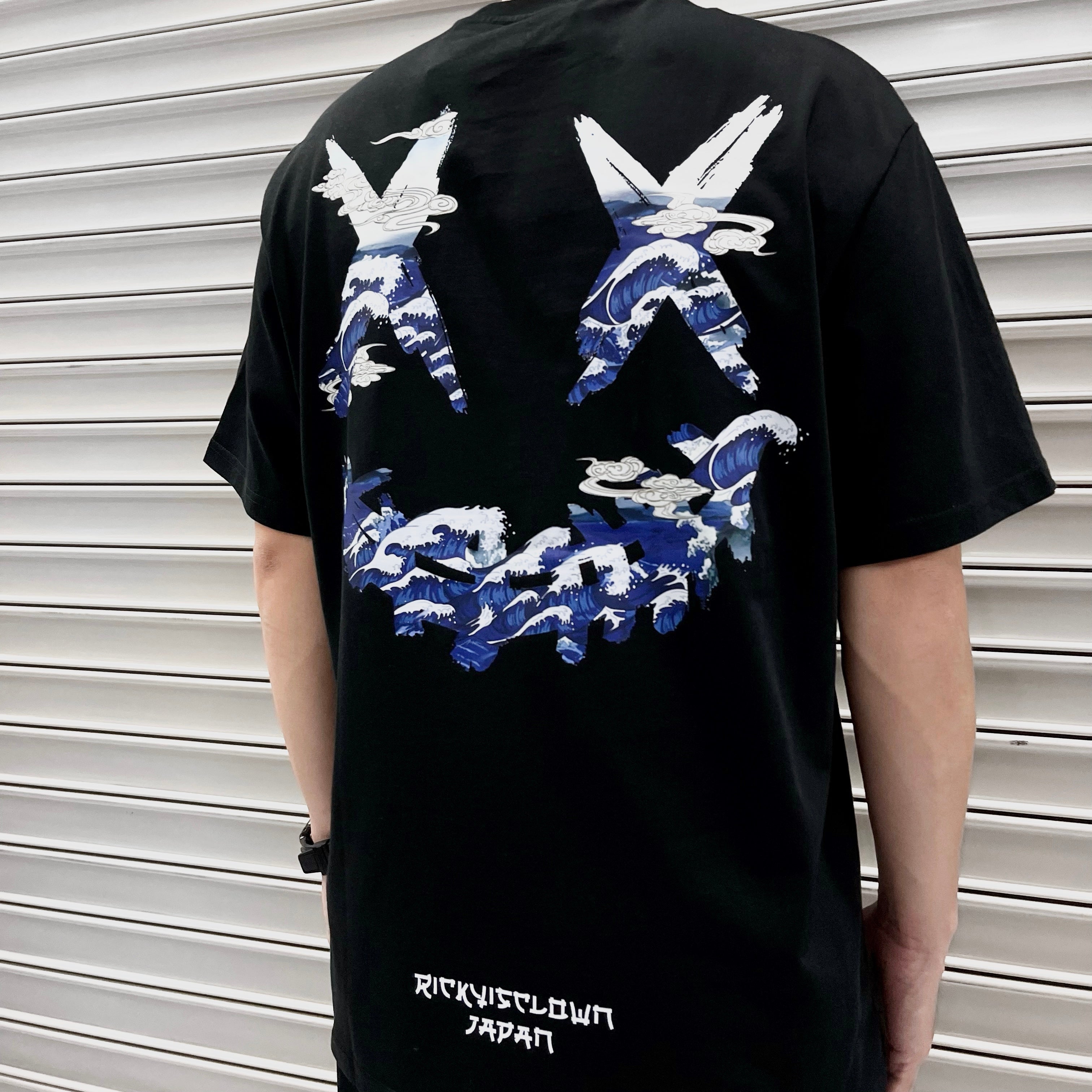 RICKYISCLOWN Kanagawa Wave Tee Black for sale in Japan