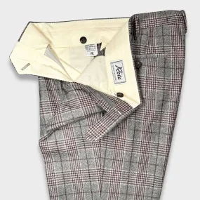 Rota Checkered Flannel Wool Trousers Smoke Grey