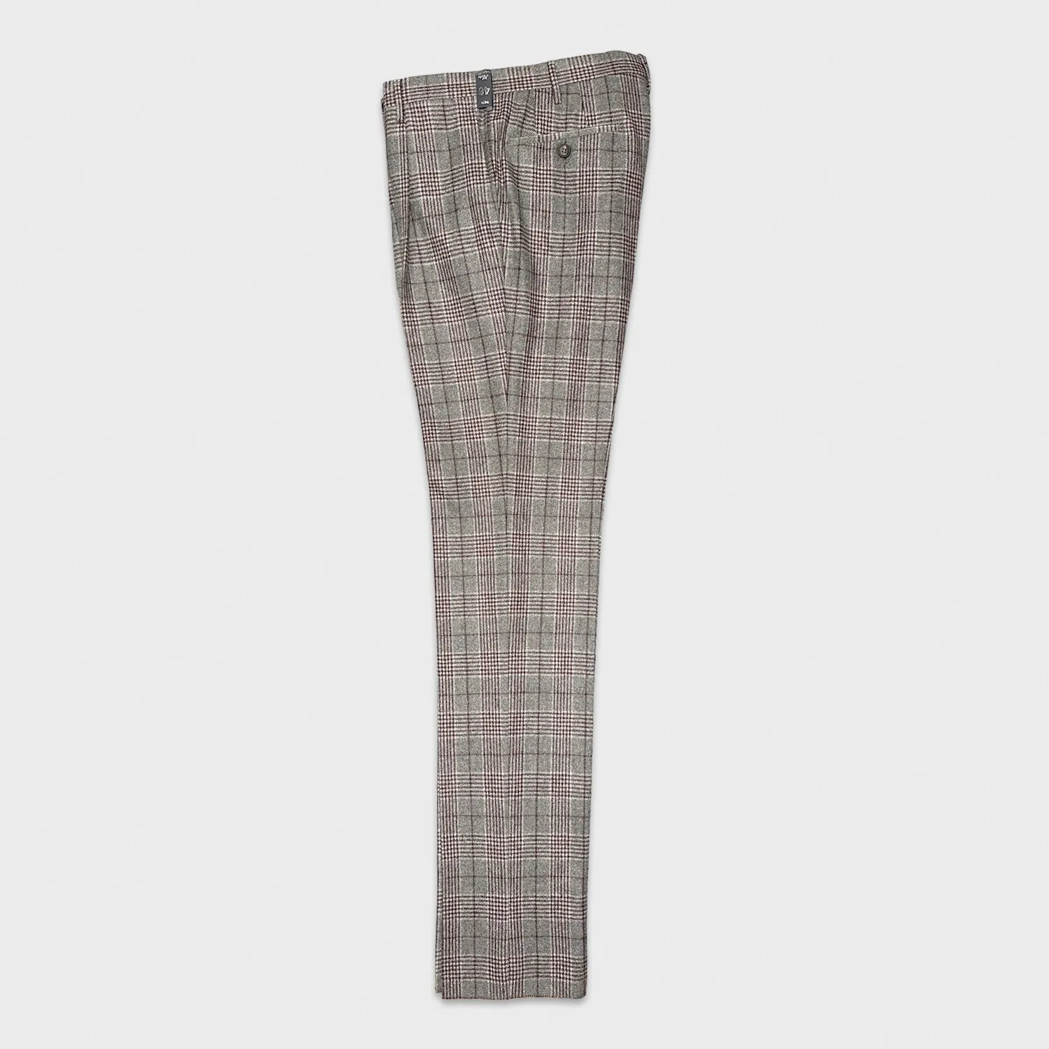 Rota Checkered Flannel Wool Trousers Smoke Grey