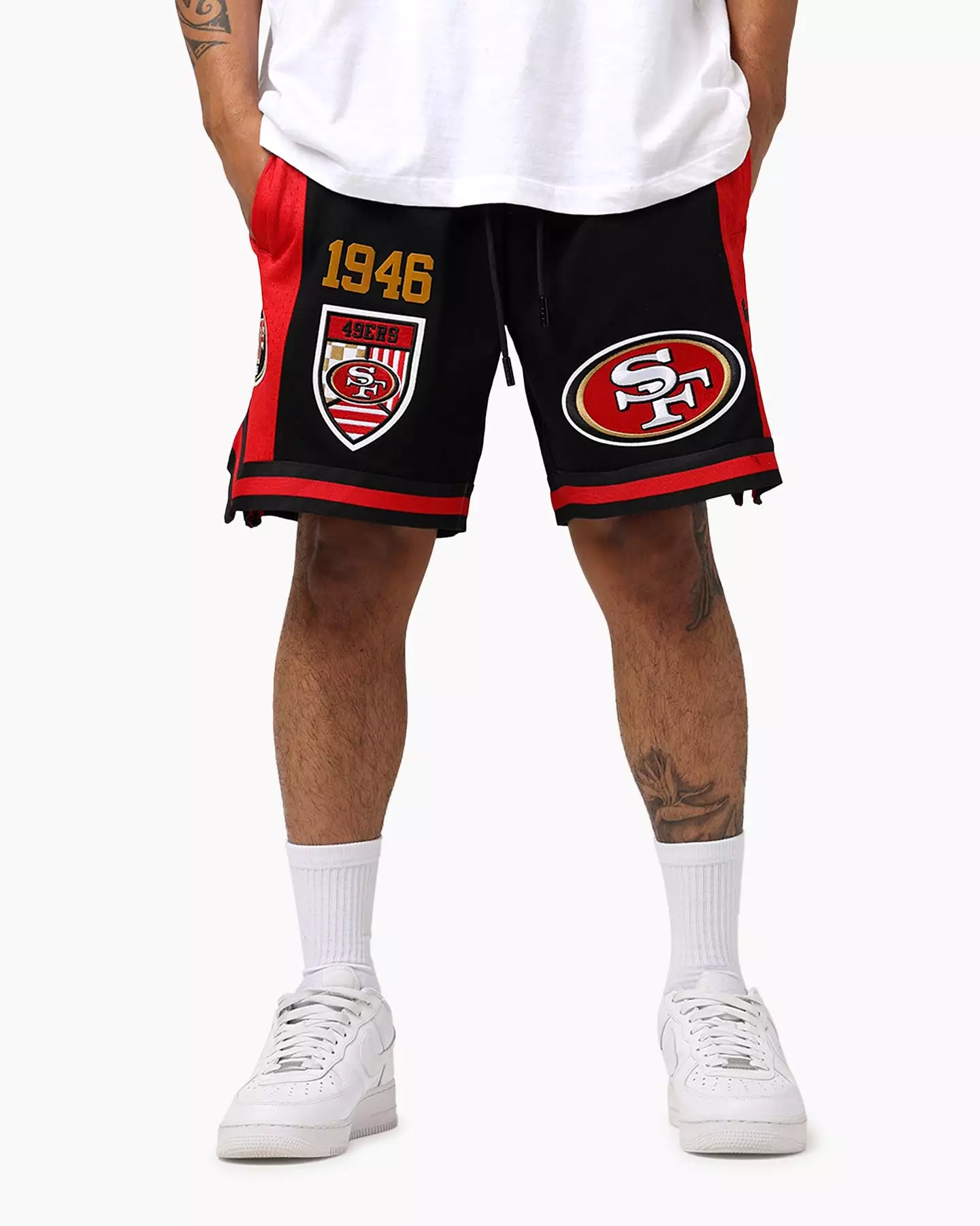 San Francisco 49ers Black/Red Fast Lane 2.0 Shorts - Pro Standard