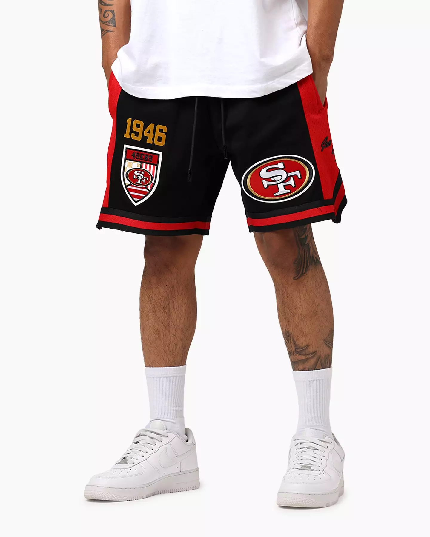 San Francisco 49ers Black/Red Fast Lane 2.0 Shorts - Pro Standard