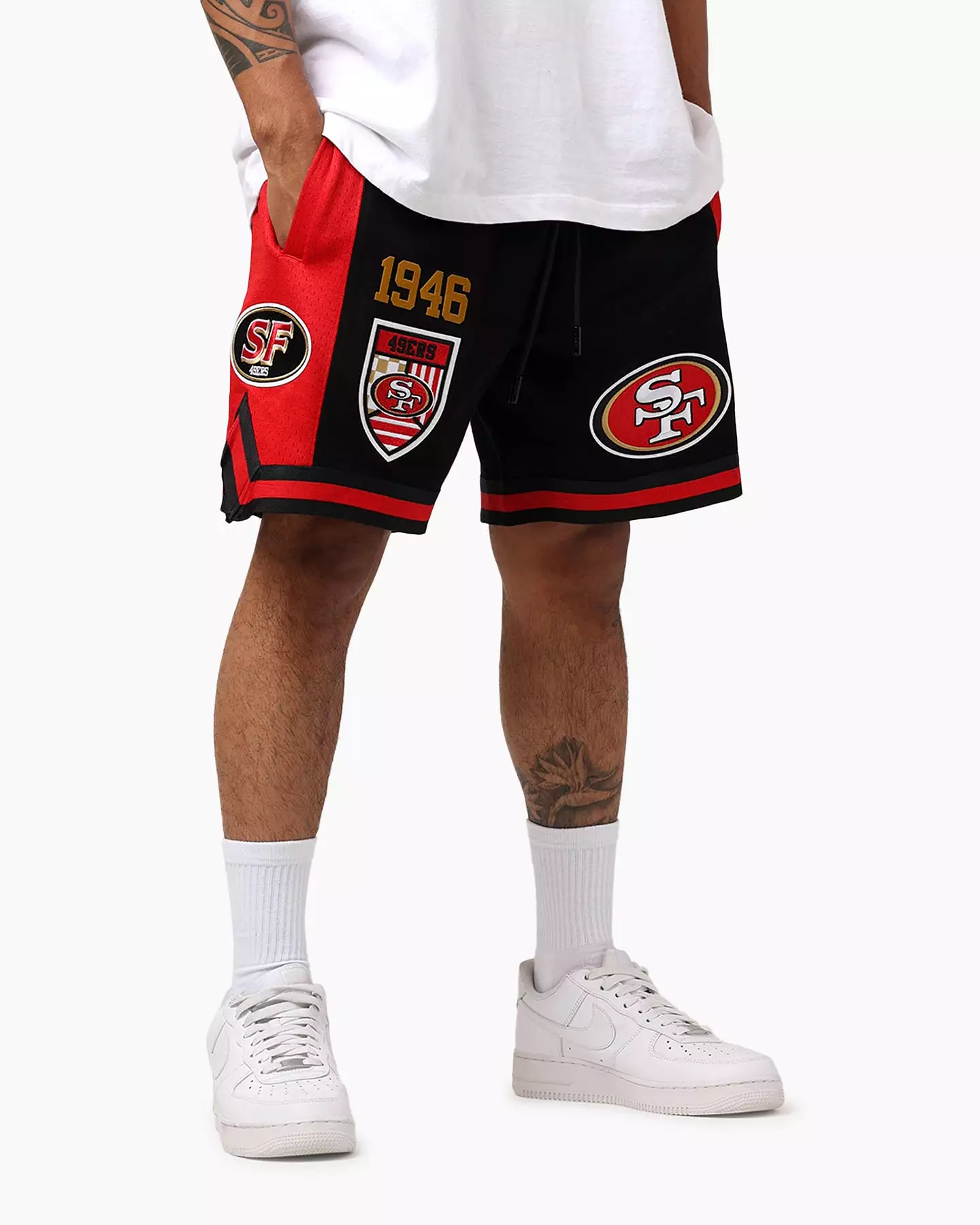 San Francisco 49ers Black/Red Fast Lane 2.0 Shorts - Pro Standard