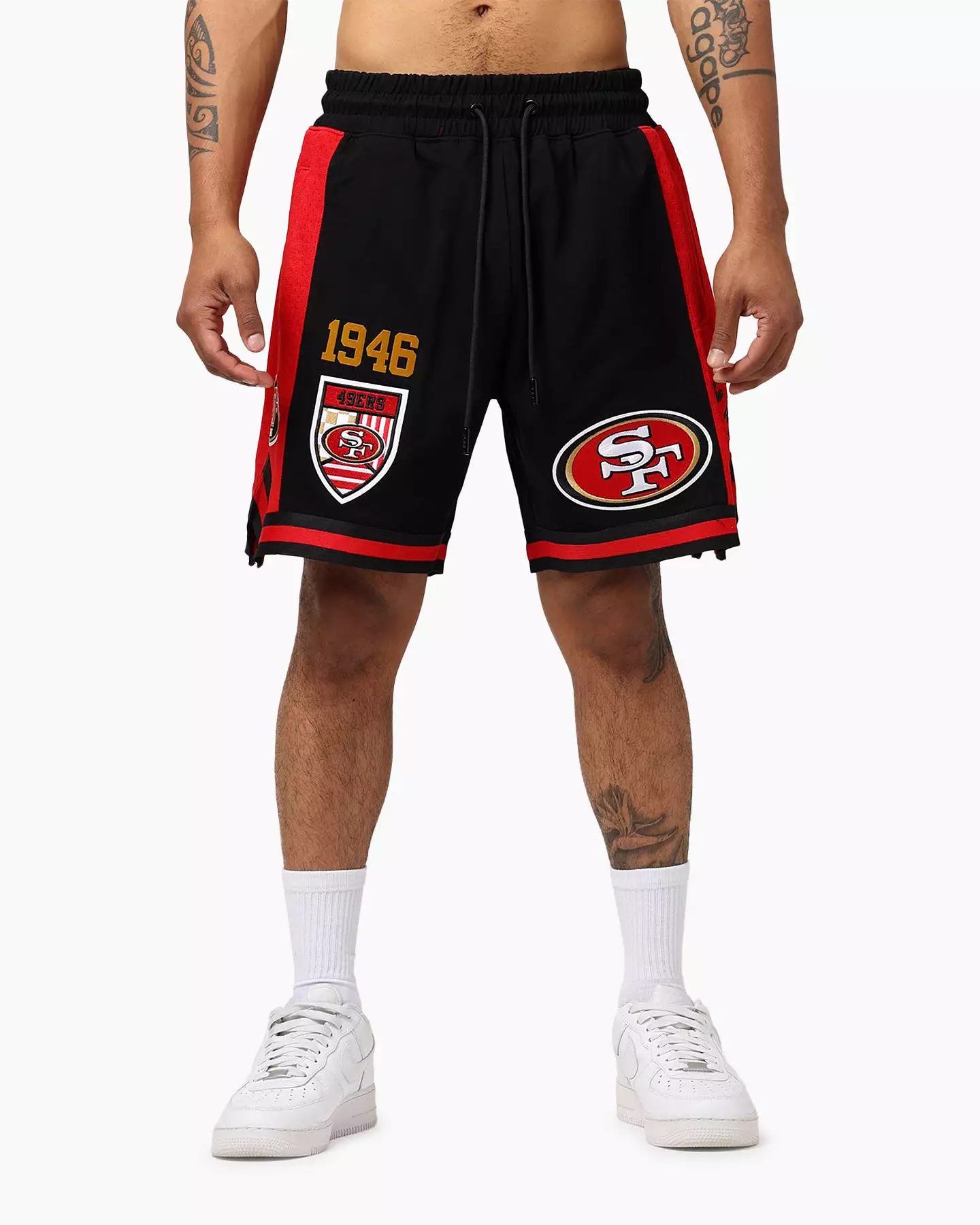 San Francisco 49ers Black/Red Fast Lane 2.0 Shorts - Pro Standard