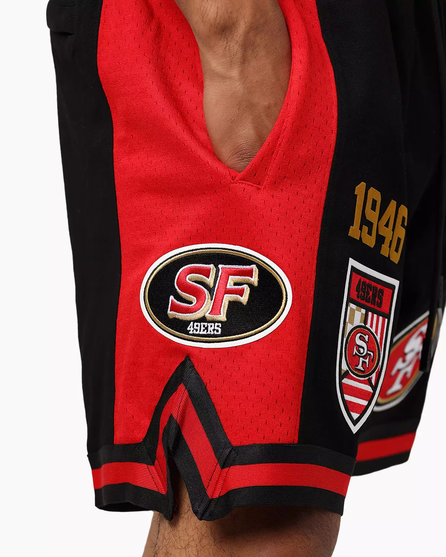 San Francisco 49ers Black/Red Fast Lane 2.0 Shorts - Pro Standard