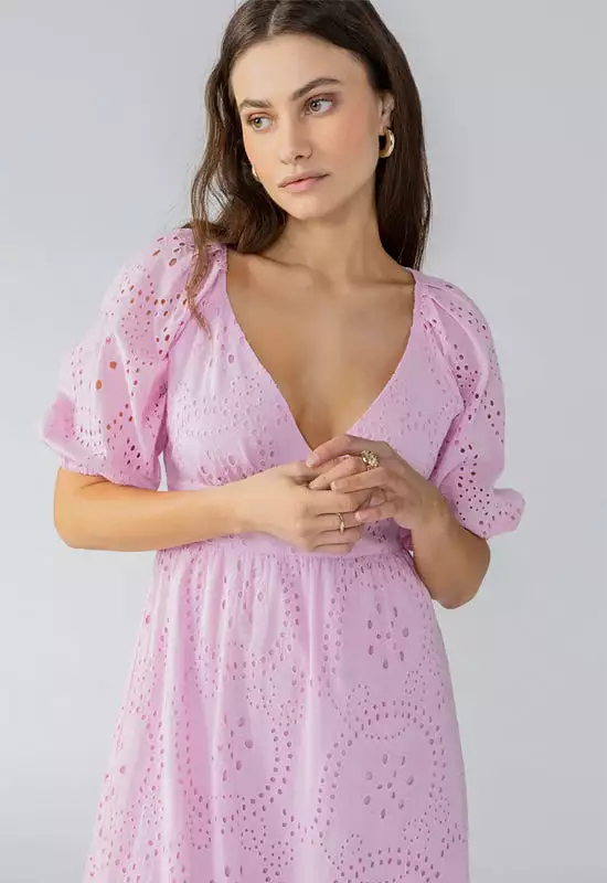 Sanctuary Maxi Dress Eyelet Pink