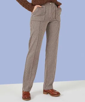 Stretch Check Knit Trousers with Secret Design