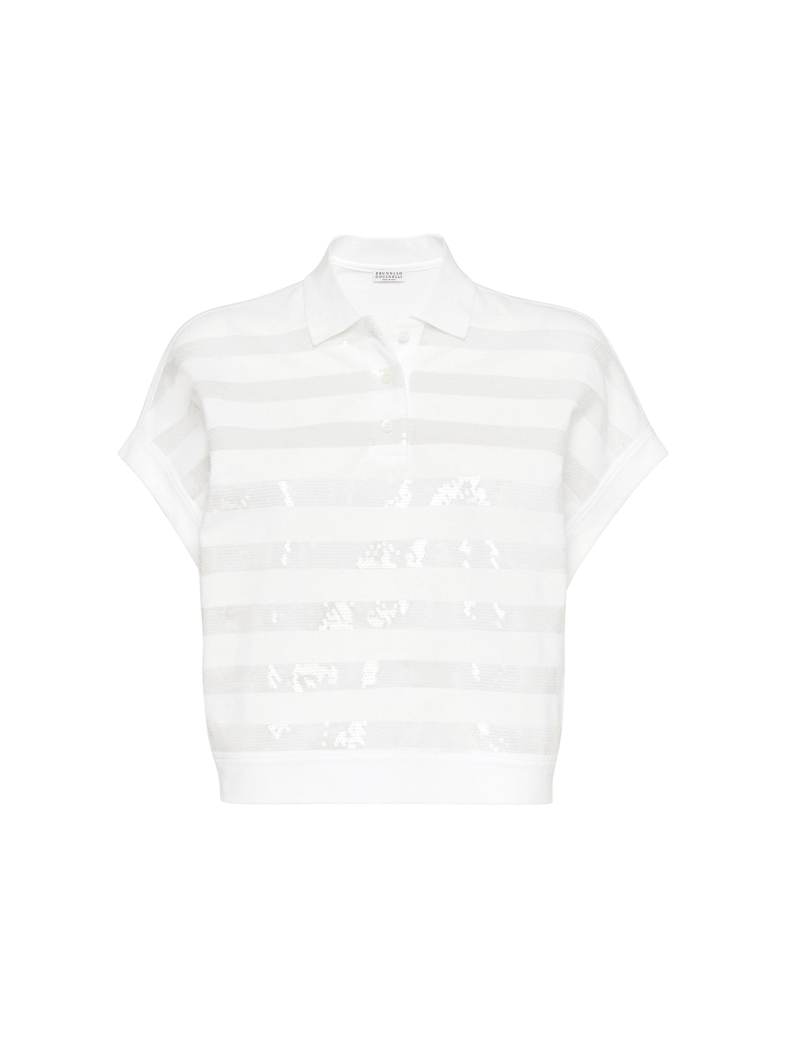 Sequin embellished polo shirt.