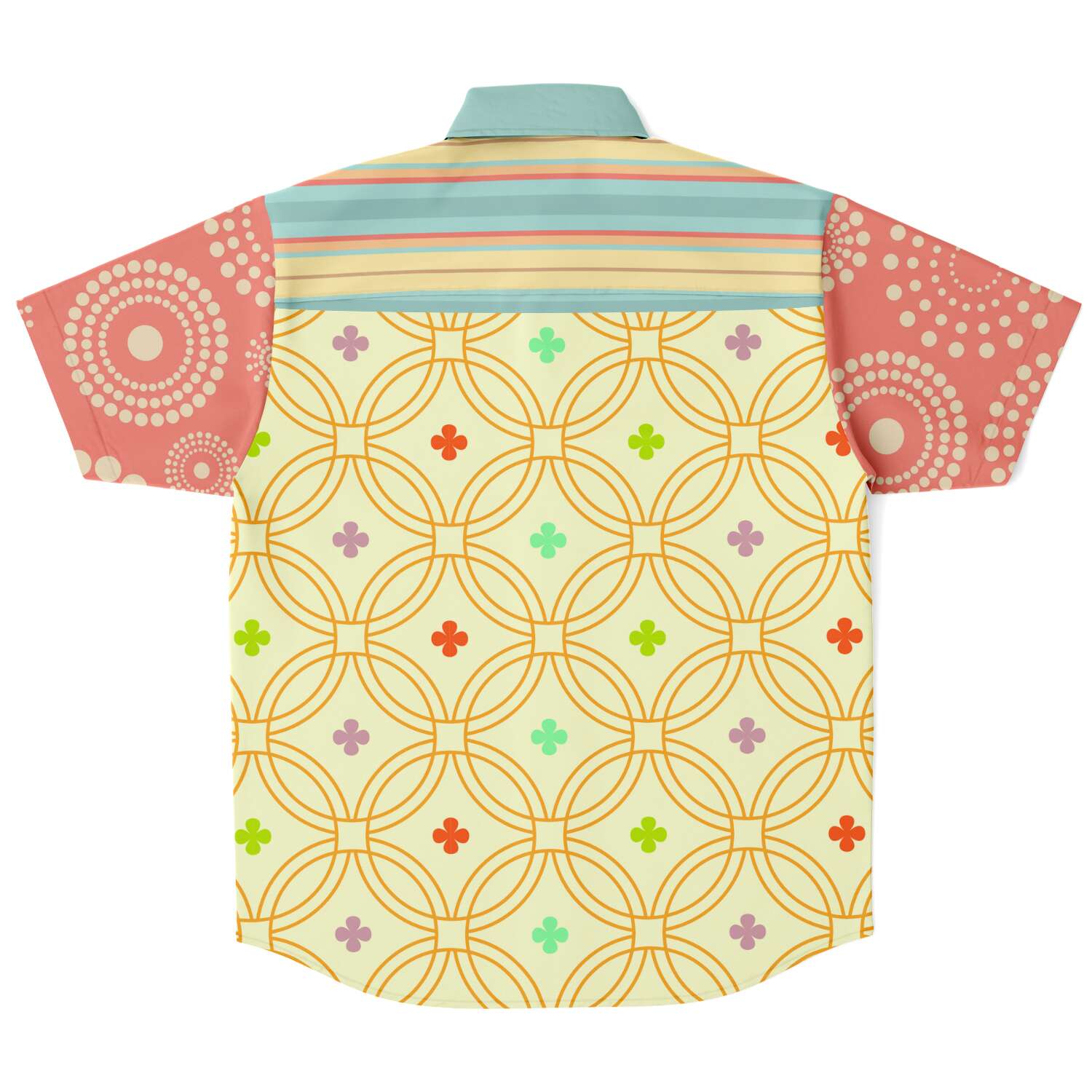 Short Sleeve Button Down Shirt - Kaleidoscope Design