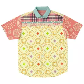 Short Sleeve Button Down Shirt - Kaleidoscope Design