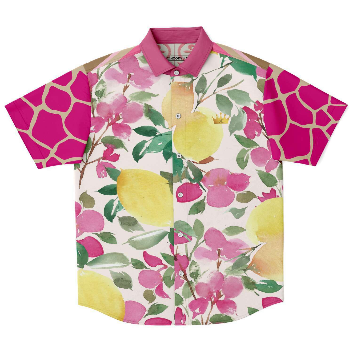 Short Sleeve Button Down Shirt - Pink Lemonade