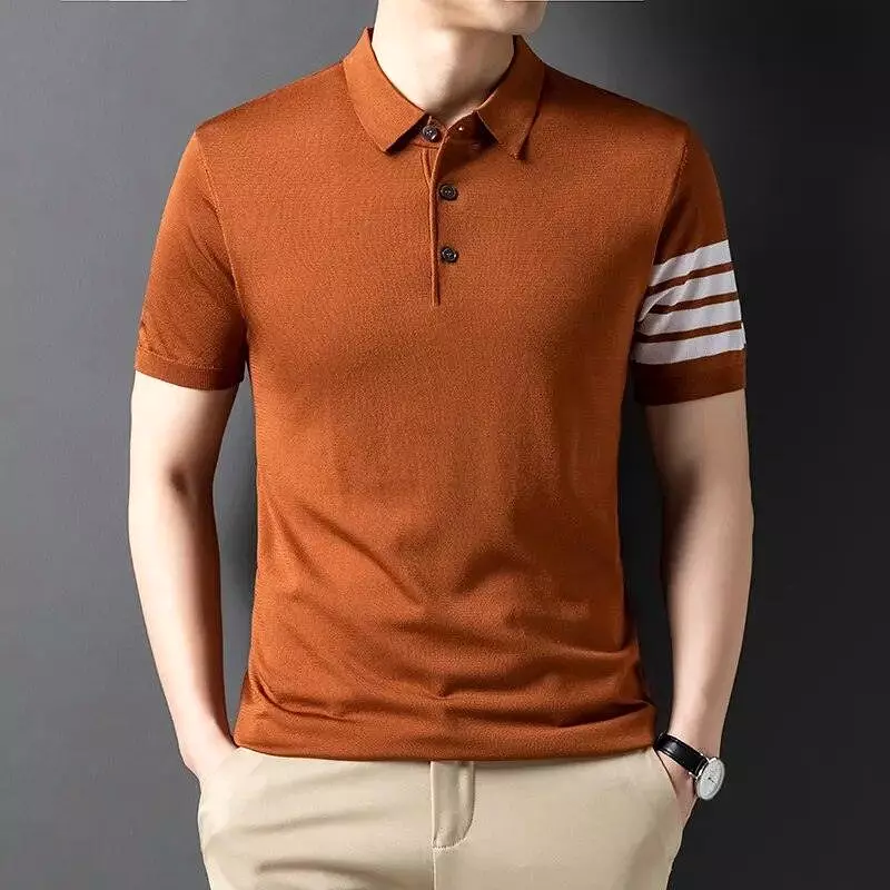 Short Sleeve Knitted Polo Shirt for Men