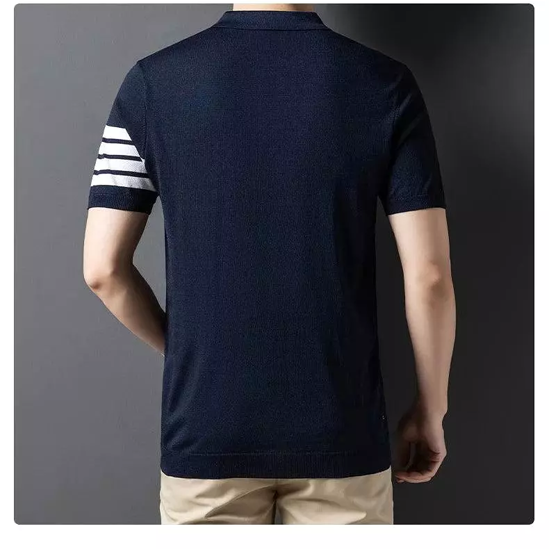 Short Sleeve Knitted Polo Shirt for Men