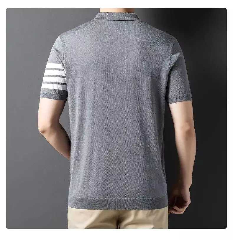 Short Sleeve Knitted Polo Shirt for Men