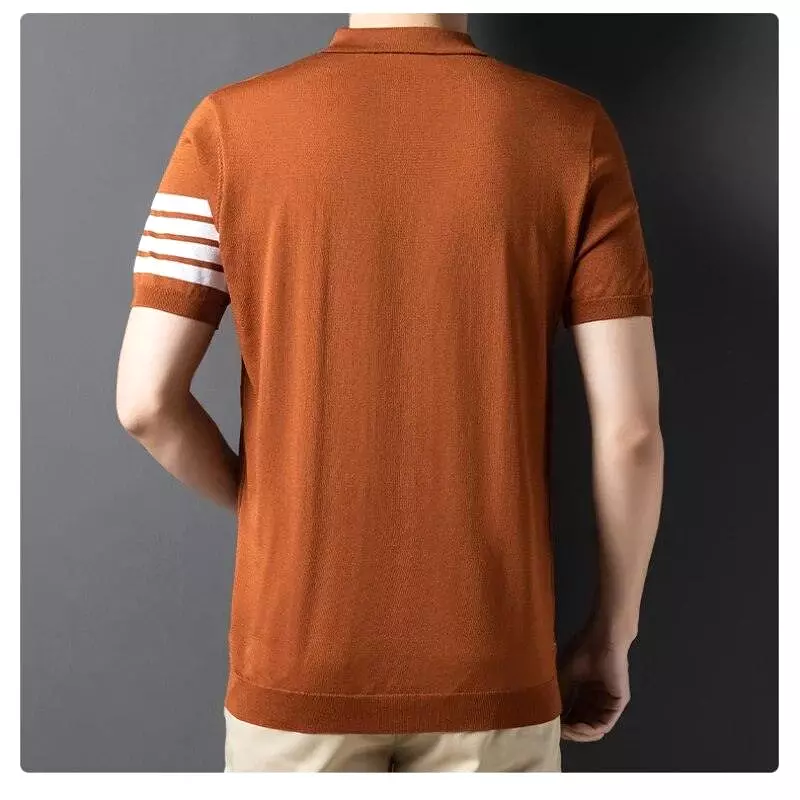 Short Sleeve Knitted Polo Shirt for Men