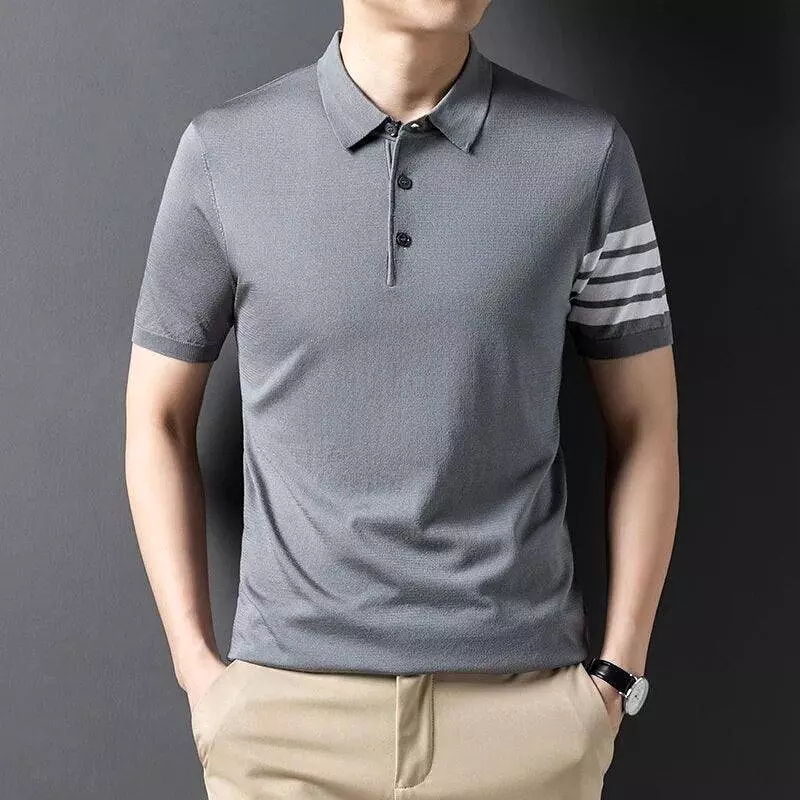 Short Sleeve Knitted Polo Shirt for Men