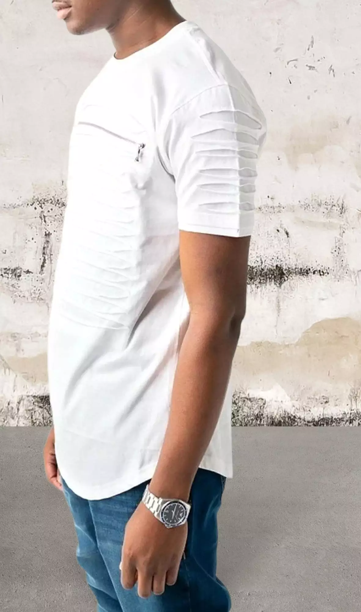 Short sleeve slashed top for men