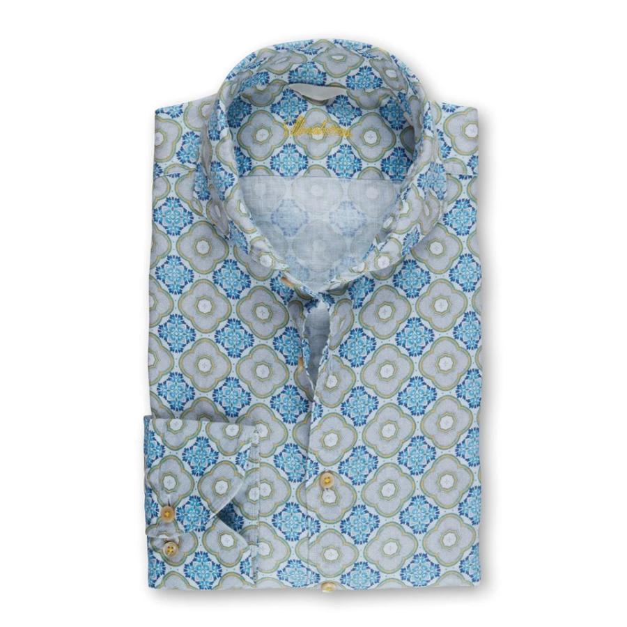 Sicilian Linen Shirt - Tiles Pattern - SHOP NOW