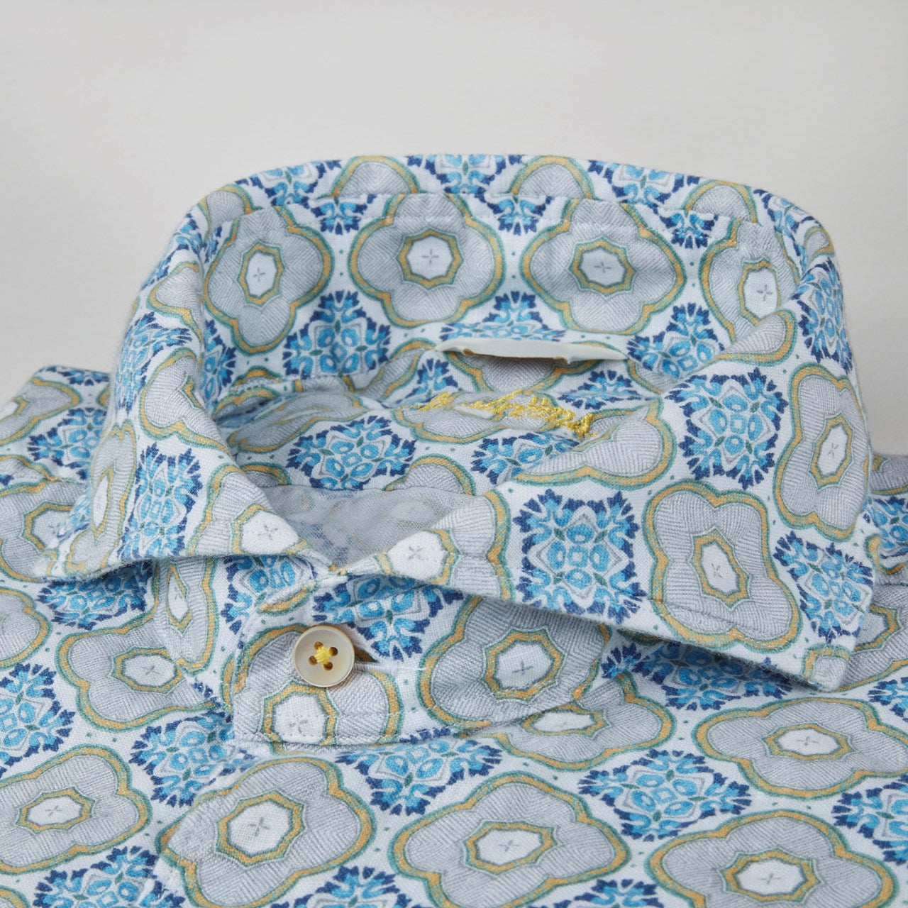 Sicilian Linen Shirt - Tiles Pattern - SHOP NOW