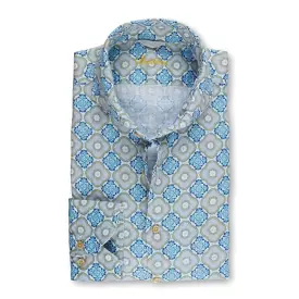 Sicilian Linen Shirt - Tiles Pattern - SHOP NOW