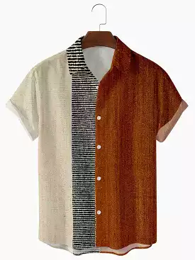 Size 5 Striped Digital Print Shirt Top for Men, Summer 2022, Short Sleeve T-Shirt, Plus Size