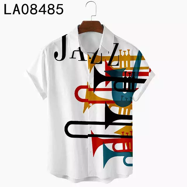 Size 5 Striped Digital Print Shirt Top for Men, Summer 2022, Short Sleeve T-Shirt, Plus Size