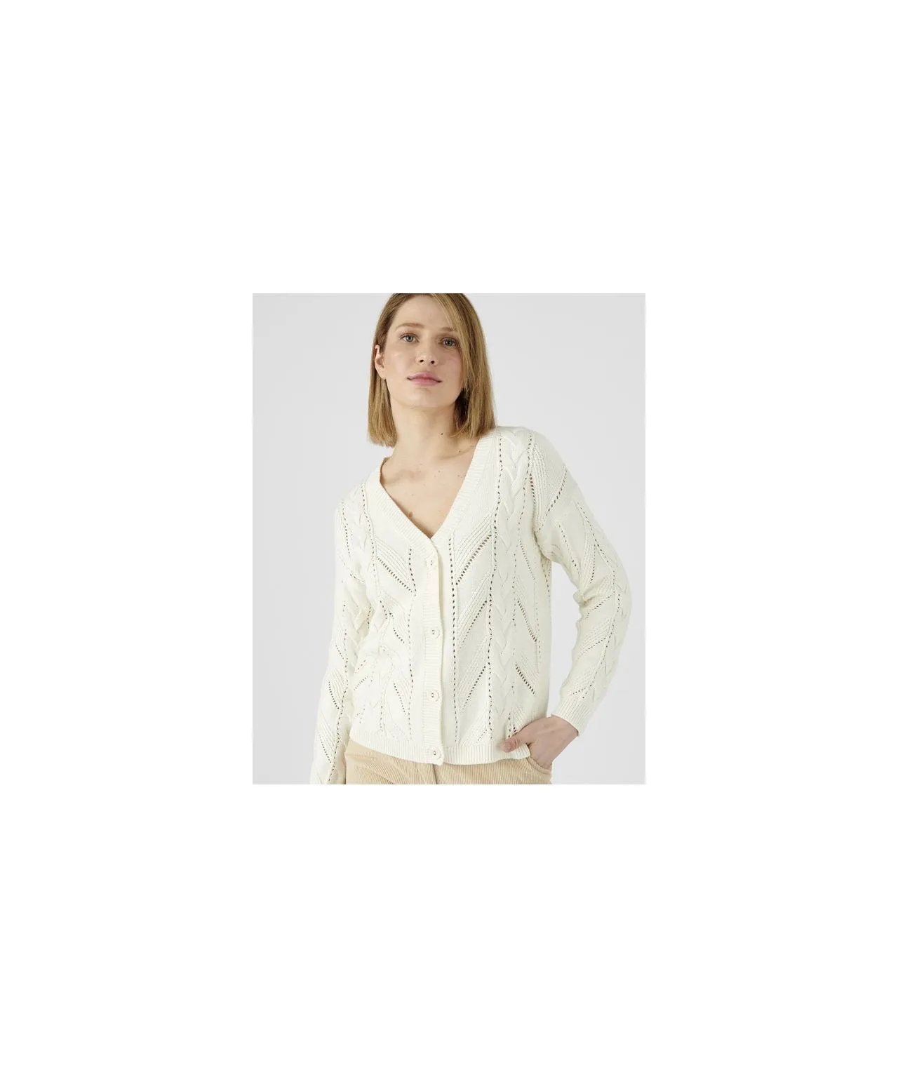 Soft V-Neck Cardigan for Skin