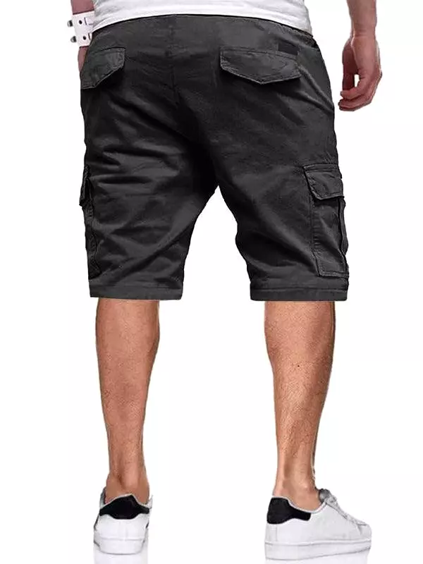 Solid Men Cargo Shorts - Drawstring Waistband - High Quality Material