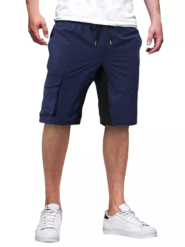 Solid Men Cargo Shorts - Drawstring Waistband - High Quality Material