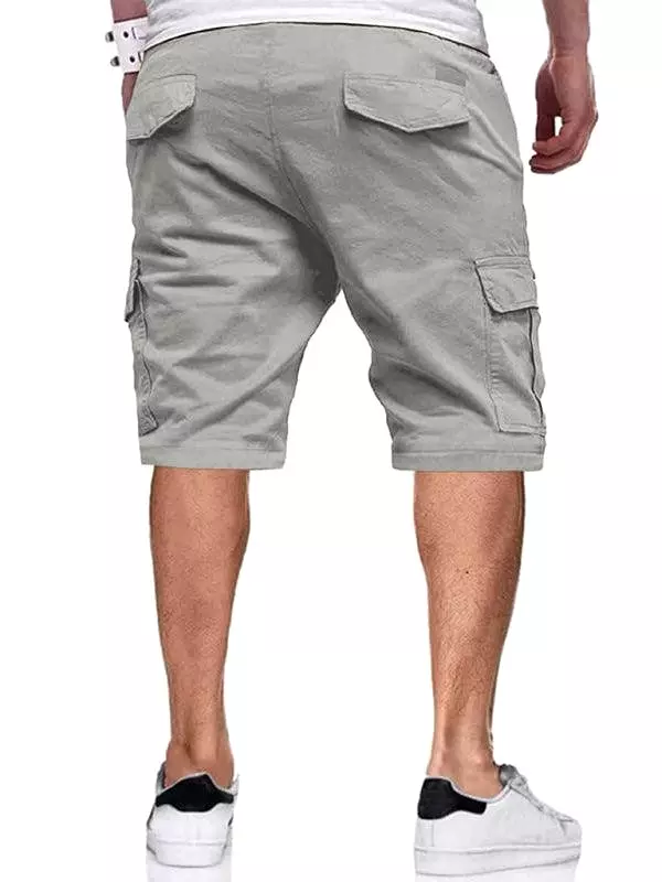 Solid Men Cargo Shorts - Drawstring Waistband - High Quality Material