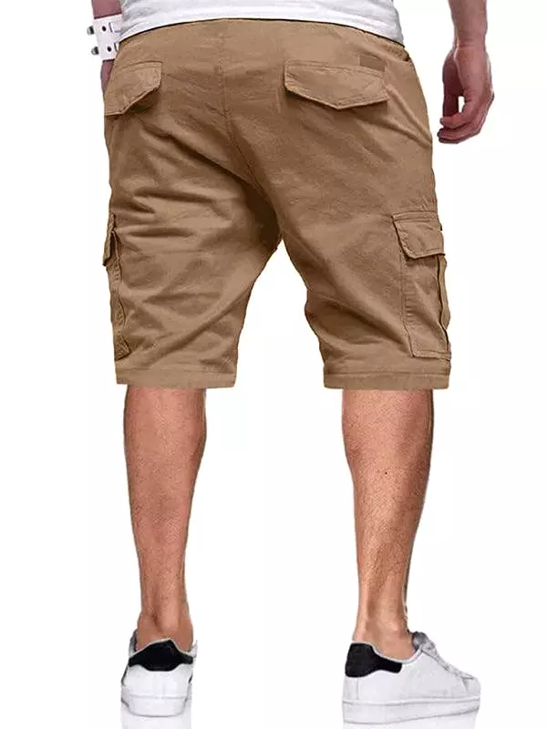 Solid Men Cargo Shorts - Drawstring Waistband - High Quality Material