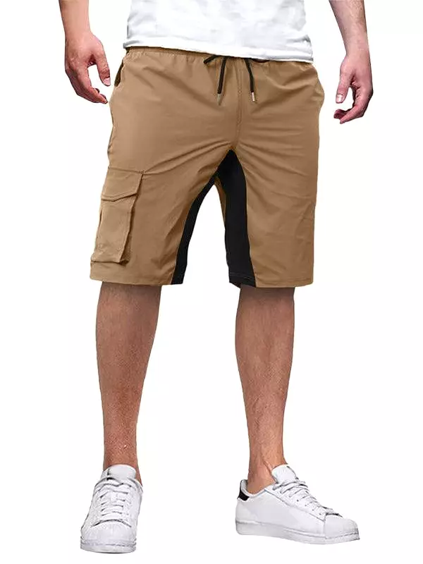 Solid Men Cargo Shorts - Drawstring Waistband - High Quality Material