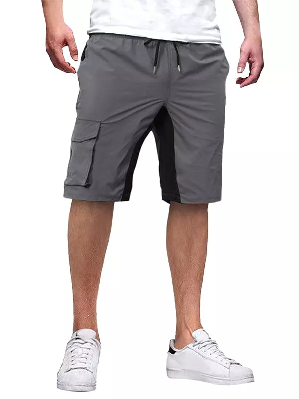 Solid Men Cargo Shorts - Drawstring Waistband - High Quality Material